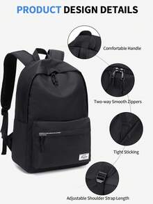 Large Capacity 15.6 Inch Laptop Backpack, Unisex For Girls And Boys, Multi-Compartment Fashionable Multifunctional Backpack, With Anti-Theft Back Pocket, Travel Commute Student School Bag, Adjustable Shoulder Straps Durable Buckle, Lightweight Daily Work Commute Backpack - Multicolor - View 4