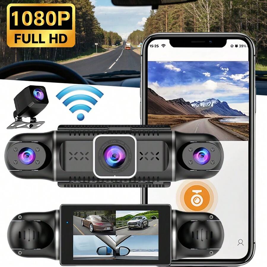 360° 4 Channel 1080P HD WiFi Car Dash Cam Front And Rear Left Right Car Camera - A - View 1