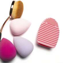 Envie Silicone Egg Makeup Sponge Scrubber Brush Cleaner Pink Reusable Tool - Pink - View 5