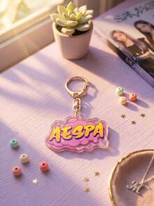 1pc/6pcs K-Pop Group Aespa Member & Logo Graphic Keyring Packs, K-Pop Style Asymmetric And Heart-Shaped Acrylic Keychains, With Drama Still Album Art And Ningning Name Detail Charms, Suitable For K-Pop Fans, Back To School, Concert, Gift, Birthday, Valentine's Day, Christmas, New Year, Anniversary, Graduation, Souvenir And Daily Use - Multicolor - View 8