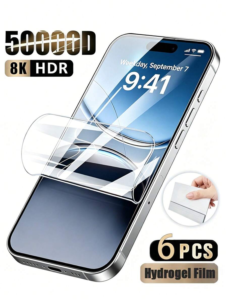 Gorilla Hero 6 buah Pelindung Layar Hidrogel, Bahan Lembut Mudah Dipasang, Anti Gores dan Anti Benturan, Tepi Bulat untuk Genggaman Tangan, Efektif Mengurangi Goresan Layar Akibat Kontak Sehari-hari dengan Benda Keras. Kompatibel dengan iPhone Ultra/18 Pro Max/18 Pro/18/17e/17 Pro Max/17 Pro/17 Air/17/16 Pro Max/16 Pro/16 Plus/16/15 Pro Max/15 Pro/15 Plus/15/14/13/12 dan Model Lainnya.