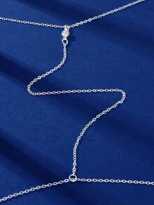 1pc Silver Long Chain Sexy Personalized Body Chain For Women Beach Body Jewelry - Silver - View 4