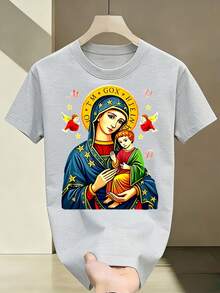 Camiseta de Nuestra Señora de Guadalupe, Camiseta Religiosa Católica de la Virgen María y Jesús para Mujeres y Hombres, Camisetas Gráficas Divertidas, Idea de Regalo Perfecta para Cumpleaños - Blanco - Ver 1