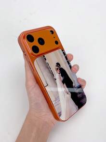 DIY Phone Case Customized Orange Magnetic Shockproof Shell Compatible With 17 Promax/17AIR/17Pro/17 Full Camera Protection Frosted Scratch Resistant For Couples Family Birthday Mother's Day Anniversary Wedding Gift, Personalized Gift - Orange - View 4