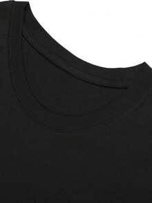 Solo Estoy Aquí Por Los Snacks Y Las Flores, Camiseta Con Estampado Gráfico, Camiseta Cómoda Y Moderna Para Niñas Para Primavera Y Verano, Ropa Para Niñas Para Actividades Al Aire Libre - Negro - Ver 4