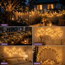 1.5m 72 LED Vine Branch Lights, Flexible Bendable Branch Design, USB Powered, Indoor Decoration For Bedroom, Living Room, Cafe, Wall Decor, Holiday Atmosphere Setup For Valentine's Day, Christmas, Wedding, Engagement Ceremony, And Unique Vase Decor - A Tree Vine Lamp - View 1