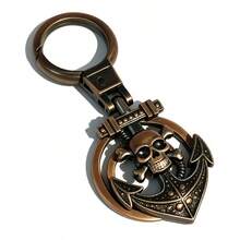 Retro Metal Pirate Ship Craft Sculpture Model Keychain, Suitable For Table Decoration, Car Keychain, Zinc Alloy Goldfish Mouth Keychain, Toy Keychain, Bag Pendant Gift - A - View 14