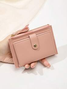 FOREVER MIYIN Fashionable Multi-Function Bi-Fold Multi-Slot Small Wallet For Women, Durable Lightweight Portable Snap Button Zipper Coin Purse, Back To School Wallet, Bank Card Credit Card Holder - Multicolor - View 3