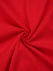 Camiseta de Manga Corta para Niñas con Estampado de Corazón, Flores y Letras, Fresca y Transpirable para Primavera/Verano, 100% Algodón, Ajuste Holgado y Casual en Tallas Pequeña - Rojo - Ver 5