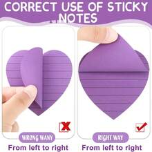 1/8 piezas/Set, Notas adhesivas con forma de corazón, Notas adhesivas con forma de corazón rayadas, Notas adhesivas autoadhesivas, Adecuadas para escuela, fiesta, intercambio de regalos, oficina, hogar y escuela, Artículos de papelería esenciales para el hogar, 3x3 pulgadas. Útiles escolares, Regreso a la escuela, Artículos escolares esenciales, Accesorios de escritorio - Medio - Ver 5