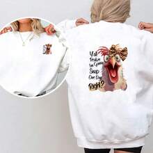 1/2/3pcs Funny Leopard Bow Chicken Iron-On Patch, Interesting English Slogan DIY Heat Transfer Sticker, Suitable For Clothing, T-Shirt Making, Pillow Decoration, Apparel Items And Applique - Multicolor - View 5