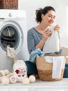 3/6pcs Natural Wool Dryer Balls, Reduce Static, Remove Wrinkles And Soften, Clothing Care, Sheep Pattern, Home Essentials - A - View 5