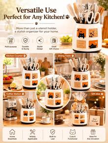 1 Piece Multifunctional Plastic Kitchen Knife Organizer, Tableware Spoon Tableware Storage Rack Fork Kitchen Dining Cartoon Household Kitchenware Storage Bedroom Kitchen Large-Capacity High-End Storage Bucket Shelf - View 9
