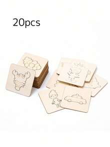 1set Random Style Montessori Wooden Drawing Templates - Creative DIY Painting Stencils For Art Skill Development - Fun Educational Learning Tools, Perfect Gift For Young Artists(Some Parts Are Sent Random) - Multicolor - View 11