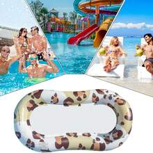 Leopard Print Inflatable Pool Float With Backrest For Relaxing | Pool Lounge Float Inflatable - For Backyard Poolside River Beach Party Men Women Friends Family - Multicolor - View 4