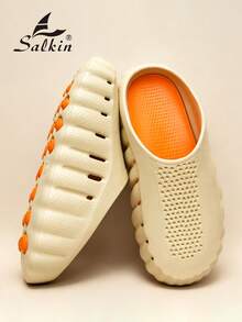 Salkin Designer Mind001 男款訊息拖鞋 卡其色 22 個吸震節點 厚底拖鞋 男用 提升賽前狀態 適合運動員賽前或賽後訓練鞋 男款休閒鞋 舒適鞋履 街頭與居家時尚 日常涼鞋 夏季度假風格沙灘拖鞋 - 卡其色 - 查看 4