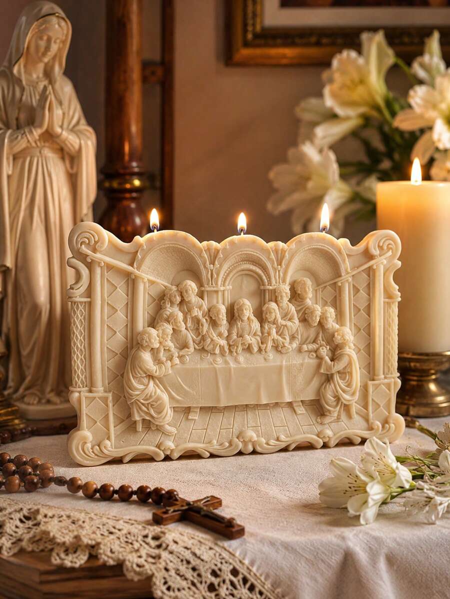 1pc Last Supper Candle Mold Silicone Bible Lord And Believers Jesus Family Handmade Figure Craft Sacred Scene Decoration - The Last Supper Silicone Mold - View 1
