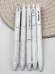 5pcs/Set Fashionable Retractable Gel Pens, Quick-Drying Smudge-Proof, Smooth Writing, Practical And Stylish, Suitable For Back To School Season - Multicolor - View 8