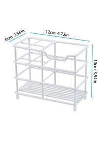 5-Compartment 304 Stainless Steel Multifunctional Bathroom Toothbrush Holder Toothpaste Rack Bathroom Storage Shelf Cosmetic Rack Draining Rack Bathroom Decor - Multicolor - View 17