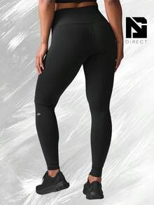 High-Waist Airbrush Legging - 黑色 - 查看 2