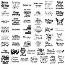 50pcs Transparent Minimalist Fresh Original Black & White Inspirational English Quote Creative Decorative Stickers For Journaling And Vases - 50 Original Black and White Inspirational English Images - View 4