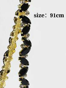 1 yarda de adorno de cristal con strass, aplique de strass brillante adecuado para decoración de bodas y fiestas, y para adornar vestidos de novia - A - Ver 10