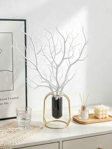 5pcs Artificial Tree Branches, Suitable For Home, Wedding, Party Decoration, Center Table Decor, Valentine's Day, Birthday Gift, Graduation Ceremony And Other Occasions - White - View 5