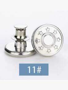 1 pieza Juego de reemplazo de botón de metal sin costuras de 17 mm para jeans, botón redondo con textura de letra desmontable sin clavos, accesorio DIY para costura y manualidades - Múltiples estilos - Ver 13