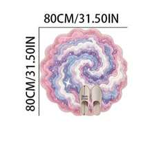 厚绒不对称造型地毯，薰衣草星空图案，适用于卧室、客厅、家居装饰、毕业礼物 - 粉紅紫 - 查看 11