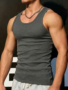 4pcs Men's Quick-Dry Ribbed Breathable Muscle Tank Tops - Slim Fit Sleeveless Gym Shirts, Elastic Fabric For Summer Workout And Outdoor Activities, Pure White, Sportswear, Durable Construction, Training Tops, Exclusive For Fitness Enthusiasts - Multicolor - View 4