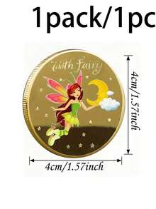 1pc Tooth Fairy Commemorative Coin, Double-Sided 3D Relief Fairy & Molar Design - Suitable For Birthday Surprise Gifts, Baby Shower Gifts, Baby Shower Presents, Baby Teething Ceremony And Holiday Gift Occasions - Multicolor - View 11