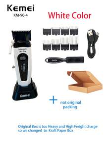 Kemei KM-90-4 Professional Hair Clipper, 11,000 RPM Super Strong Power 10W Brushless Motor, DLC Blade, Type-C Charging, Low Noise, Suitable For Barbershop Or Home Use, Smooth And Fast Haircut For Men, Gift For Men - View 17