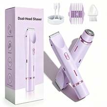2-In-1 Women Electric Shaver Ultra Gentle For Sensitive Skin Waterproof Wet & Dry Use Detachable Soft Touch Head USB Rechargeable Bikini Trimmer For Armpit Leg Body Ideal Travel Essential - Multicolor - View 2
