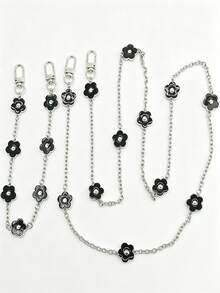 Fashion Floral Metal Phone Lanyard, Detachable Wrist & Crossbody Strap, Stylish Phone Decorative Lanyard - Multicolor - View 4