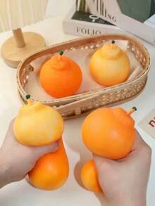 Realistisches Simulations-Hässliche-Orange-Squishy-Spielzeug - Zitrusfruchtform, langsame Rückfederung, superweiche Textur, neuartiges interessantes kreatives Stressabbau-Spielzeug, Ventilationswerkzeug für Erwachsene - Verschiedenfarbig - Übersicht 4