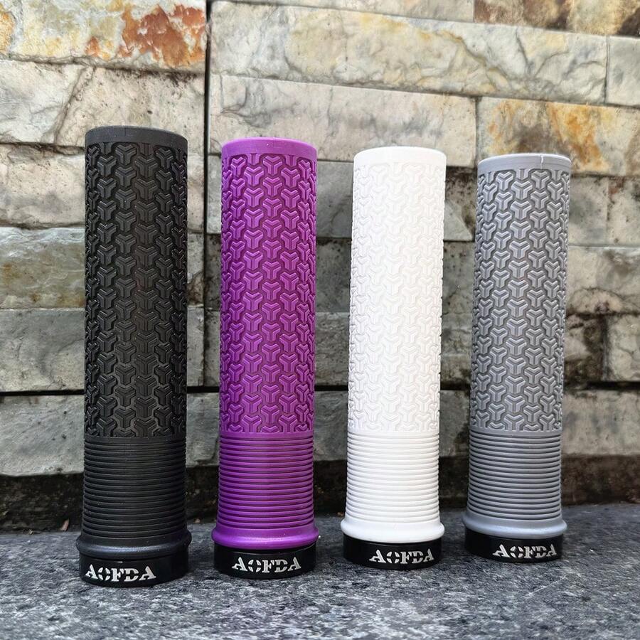 AOFDA Universal 135MM Mountain Bike Handlebar Grips Rubber Granular Anti-Slip Shock-Absorbing Wear-Resistant Sealed Lock-Ring Fixed Dirt Bike Grips Professional Cycling Bicycle Handlebar Accessories