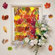50pcs Fresh Ins Style Korean Autumn Vibe Transparent Fallen Maple Leaf DIY Photocard Table Lamp Decorative Stickers - 50 Fallen Leaves - View 8