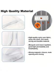 Magnetic Door Curtain, Summer Insect-Proof Mosquito Net Door Screen Fly Proof Self-Closing For Kitchen Living Room Invisible Net Room Decor Garden Home Decor Outdoor Decor - A - View 6
