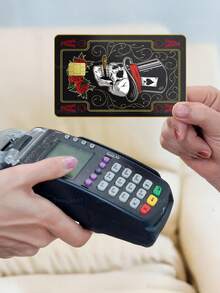 1pc Magician Ace Of Spades Credit Card Sticker Privacy Protection Card Skin, Rose Skull Poker Card Birthday Gift PVC Material Anti-Fingerprint Anti-Scratch Wear-Resistant Card Sleeve, Suitable For Men, Women, Couples, Small Chip Cards, Bank Cards, Credit Cards, Transit Cards, Student Campus Cards Personalized DIY - Type a - View 2