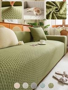 1pc Stretchable Pet-Friendly Sofa Cover, All-Season Slouchy Sofa Slipcover, Living Room Non-Slip Sofa Protector, Fully Dust-Proof - Multicolor - View 10