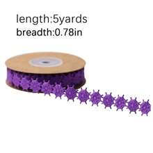 1 Roll, 5 Yards Halloween Lace Ribbon, Pumpkin & Ghost Mesh Hollow Decorative Trim, Suitable For Gift Wrapping, Party, DIY Headband, Halloween Decoration - Multicolor - View 13