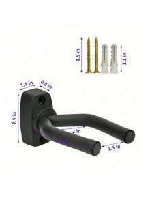 6 pièces/4 pièces/2 pièces Support mural pour guitare, 4 pièces/Set, Support mural pour guitare avec vis - Installation facile - Convient pour différentes tailles de guitares, basses, mandolines, banjos, ukulélés - Multicolore - Voir 2