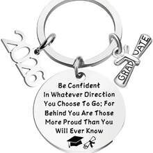 European And American-Border Knife-Shaped Keychain Pendant, Stainless Steel Round 2026 Student Graduation Season With Engraving - LH-1 - View 6