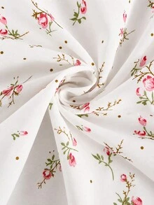 1 pieza Tela de gasa con estampado floral rosa, material suave y transpirable, suministros de costura para diseñador, adecuado para cortinas, manteles, decoración del hogar y telas para prendas de vestir - Multicolor - Ver 16