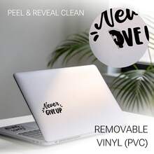 4 piezas "Nunca te rindas" Pegatinas de vinilo transparente autoadhesivas, Pelar y pegar sin residuos Calcomanías decorativas inspiradoras - Ver 4