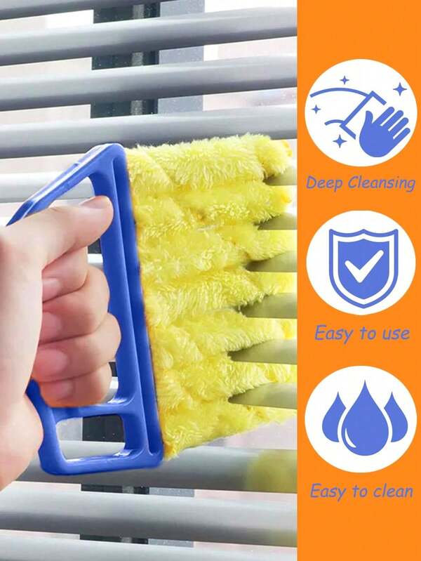 2pcs Handheld Blind/Car Window Cleaning Brush, Air Vent Cleaning Brush, Curtain Dusting Brush, With Detachable Microfiber Cover, Easy To Clean, Suitable For Air Conditioner, Car Air Vent, Fan Slot, Home, School, Hotel, Christmas Cleaning Tool