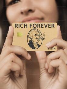 1 قطعة ملصق بطاقة ائتمان Always Rich لحماية الخصوصية، غلاف بطاقة من مادة PVC مقاوم للبصمات والخدش والتآكل، هدية عيد ميلاد لحفلة نخبة وول ستريت، مناسب للرجال والنساء والأزواج، لبطاقات الشريحة الصغيرة وبطاقات بنك Baidofu، ملصق ديكور لبطاقة الائتمان وبطاقة النقل وبطاقة الطالب الجامعية، DIY مخصص - النوع أ - مشاهدة 5