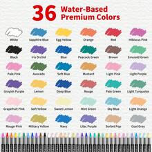 36/24/12 Colors Acrylic Marker Pens With Hard Tips, Colorful Marker Set, Quick-Drying, Fade-Resistant, Suitable For Painting, Illustration, Handicrafts, Back To School Coloring Books And Other DIY Projects - Multicolor - View 10
