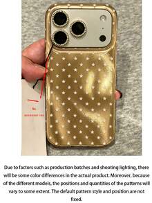 Funda de teléfono de lujo con brillo rosa y estrella simple compatible con iPhone 17Pro Max, 17Pro, 17, 17Air, 16Pro Max, 16Pro, 16, 15Pro Max, 15Pro, 15, 15Pro Max, 14, 13, 12, 11 y otros modelos, funda de teléfono linda y resistente a caídas - Amarillo - Ver 4