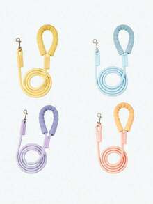 1 pieza Correa para perro antideslizante de color dopamina, mango suave y engrosado, cuerda trenzada de nailon fuerte y duradera, correa de entrenamiento cómoda, adecuada para perros pequeños, medianos y grandes para senderismo al aire libre, antitiro, antiescape, antipuerta para paseos al aire libre - Multicolor - Ver 3